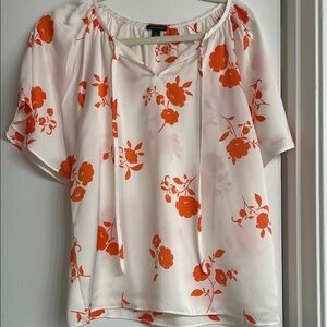 Ann Taylor Orange Floral Blouse